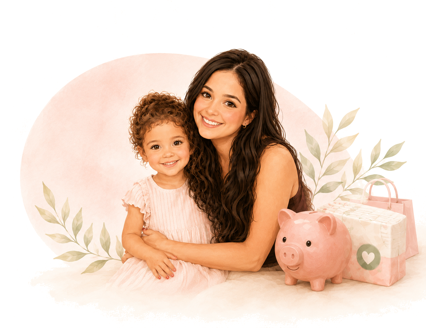 Mãe e filha sorrindo